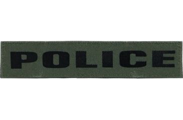 Image of Shellback Tactical Police ID Placard, Hook Back, 1 x 5 inch, Black on Olive, One Size Fits Most SBT-X213231A-POL-BO