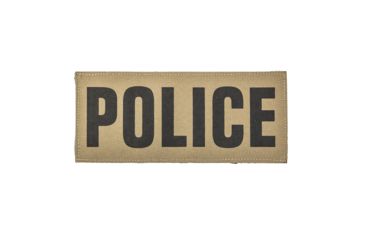 Image of Shellback Tactical Police ID Placard, Hook Back, 2 x 5in?h, Black on Coyote, One Size Fits Most SBT-X213230-POL-BC