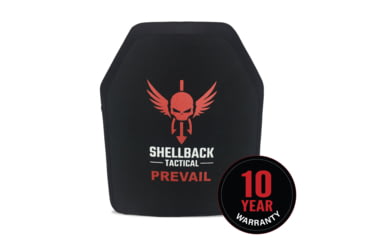 Image of Shellback Tactical Prevail Series 1155 Level IV Single Curve 10 x 12 Hard Armor Plate, Black, 10 x 12, SBT-1155-BK