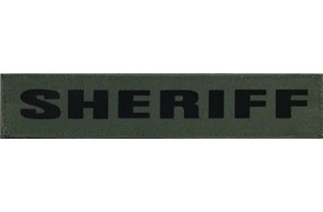 Image of Shellback Tactical Sheriff ID Placard, Hook Back, 1 x 5in?h, Black on Olive, One Size Fits Most SBT-X213231A-SH-BO