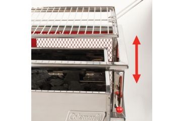 Image of Coleman Signature Park Series Stand Up Charcoal Grill, Slide Out Charcoal Tray, Adustable Grill Surface, Red / Silver, 304 Sq In Cooking Area 2000019522