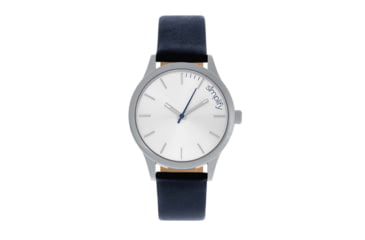 Image of Simplify Simplify The 2400 Leather-Band Unisex Watch, Silver/Navy, One Size, SIM2406
