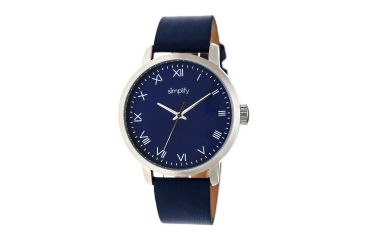 Image of Simplify The 4200 Leather Strap Watch, Navy, Standard SIM4204