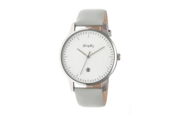 Image of Simplify The 4300 Leather Strap Watch with Date Display, Grey, Standard SIM4303