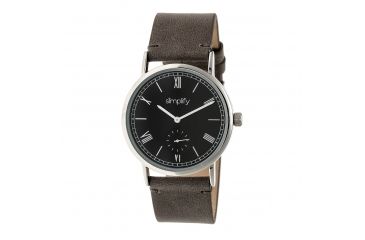 Image of Simplify The 5100 Leather-Band Watch, Black/Charcoal SIM5104
