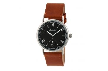 Image of Simplify The 5100 Leather-Band Watch, Black/Camel SIM5106