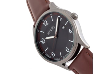 Image of Simplify The 6900 Leather-Band Watch w/ Date, Brown, One Size, SIM6905