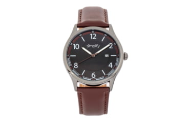 Image of Simplify The 6900 Leather-Band Watch w/ Date, Brown, One Size, SIM6905