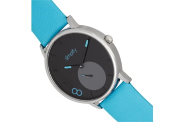 Image of Simplify The 7200 Leather-Band Watch, Black/Turquoise, One Size, SIM7203