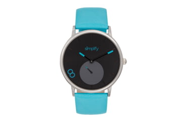 Image of Simplify The 7200 Leather-Band Watch, Black/Turquoise, One Size, SIM7203