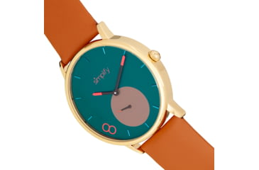 Image of Simplify The 7200 Leather-Band Watch, Navy/Light Brown, One Size, SIM7204