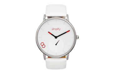 Image of Simplify The 7200 Leather-Band Watch, White/White, One Size, SIM7201