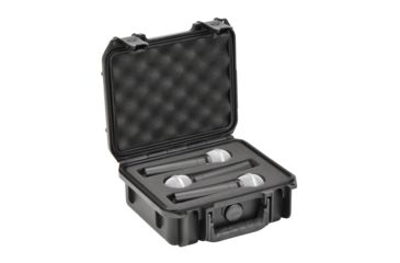 Image of SKB Cases Injection Molded Microphone Case, 3 Mics, Black, 3I-0907-MC3
