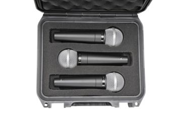 Image of SKB Cases Injection Molded Microphone Case, 3 Mics, Black, 3I-0907-MC3