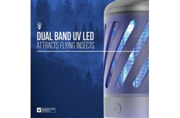 Image of SKEETER HAWK Rechargeable Personal Bug Zapper w/ LED Lantern, Grey, SKE-ZAP-0001