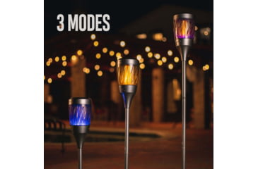 Image of SKEETER HAWK Solar Torch Zapper w/ Flickering Flame, Grey, SKE-ZAP-1008