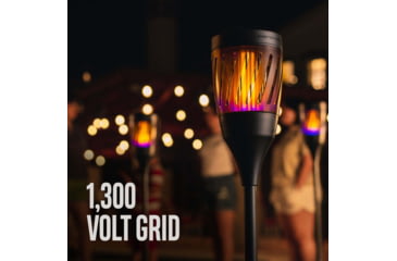 Image of SKEETER HAWK Solar Torch Zapper w/ Flickering Flame, Grey, SKE-ZAP-1008