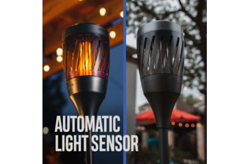 Image of SKEETER HAWK Solar Torch Zapper w/ Flickering Flame, Grey, SKE-ZAP-1008