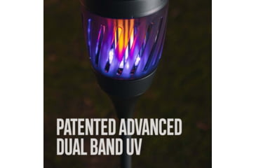 Image of SKEETER HAWK Solar Torch Zapper w/ Flickering Flame, Grey, SKE-ZAP-1008