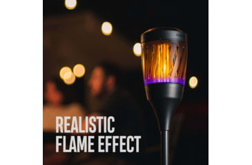 Image of SKEETER HAWK Solar Torch Zapper w/ Flickering Flame, Grey, SKE-ZAP-1008