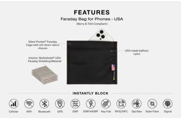 Image of SLNT Utility Faraday Bag, USA Berry Compliant, Black, Medium, SPUF-MBNBERRY