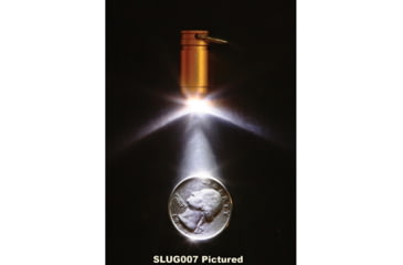 Image of Slughaus Bullet 02 Light Gunmetal, 1.13in X 0.39in X 0.39in, Impact Resistant, Keychain, Water Resistant, Fire Proof, Led, Twist Operation, Aluminum Construction, Gray, SLUG005
