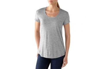 Image of Smartwool Boyfriend Pocket Tee - Women's-Light Gray Heather-X-Small