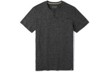 Image of Smartwool Everyday Exploration Short Sleeve Henley - Mens, Black Heather, Small, SW000369A52-S