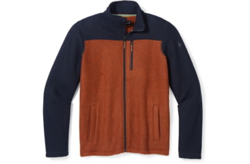 Image of Smartwool Hudson Trail Fleece Full Zip Jacket - Mens, K77 Deep Navy-Picante, Extra Large, SW016521K77XL
