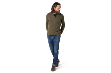 Image of Smartwool Hudson Trail Fleece Half Zip Sweater - Mens, Military Olive, Small, SW016216D11-S