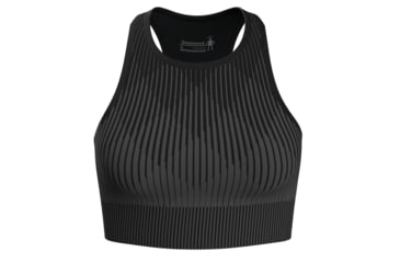 Image of Smartwool Intraknit Crop Bra - Womens, Black Heather, Extra Small, SW016848A521-XS
