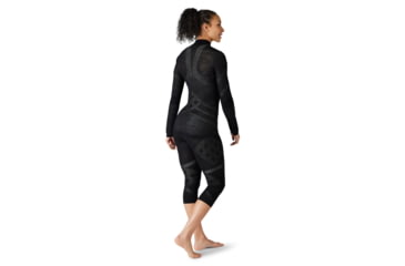 Image of Smartwool Intraknit Merino 200 1/4 Zip - Womens, Black/White, Small, SW016261960S