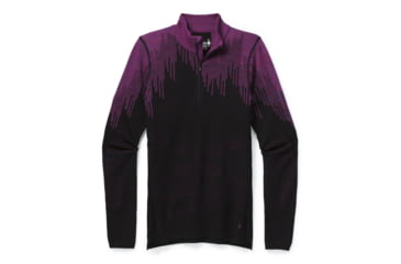 Image of Smartwool Intraknit Merino 200 Pattern 1/4 Zip - Womens, Black Polar Arc, Extra Small, SW016415F35-XS