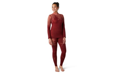 Image of Smartwool Intraknit Merino 200 Pattern Bottom - Womens, Oxblood Polar Arc, Extra Small, SW016416F37-XS