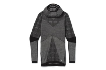 Image of Smartwool Intraknit Merino 250 Thermal Pattern Hoodie - Womens, Black Plaid, Small, SW016421E74-S