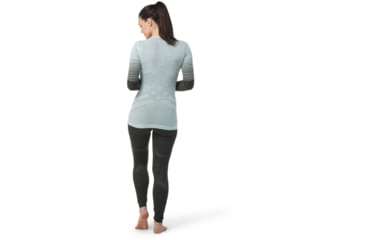 Image of Smartwool Intraknit Thermal Merino Base Layer Pattern Crew - Womens, J21 Bleached Aqua, Medium, SW016412J21M