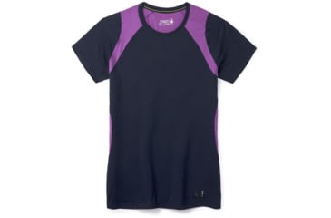 Image of Smartwool Merino 150 Baselayer Colorblock Short Sleeve - Womens, Deep Navy, Extra Small, SW000418092-XS