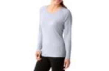 Image of Smartwool Merino 150 Baselayer Long Sleeve - Women's-Pattern Pebble Gray-Medium