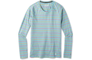 Image of Smartwool Merino 150 Baselayer Long Sleeve - Womens, Wave Blue Stripe, Small, SW015255D53-S