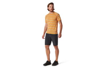 Image of Smartwool Merino 150 Baselayer Short Sleeve - Mens, Atomic Orange Stripe, Small, SW016041D49-S