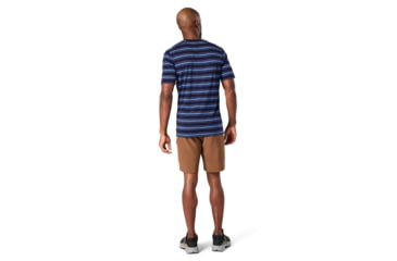 Image of Smartwool Merino 150 Baselayer Short Sleeve - Mens, Deep Navy Stripe, Large, SW000744F91L