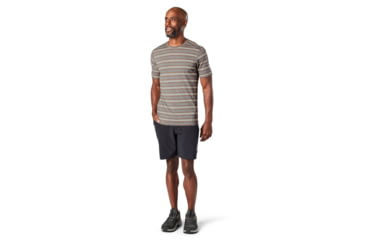 Image of Smartwool Merino 150 Baselayer Short Sleeve - Mens, Light Gray Heather Stripe, Medium, SW000744F92M