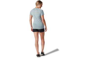 Image of Smartwool Merino 150 Baselayer Short Sleeve - Womens, Wave Blue Stripe, Medium, SW015253D53-M