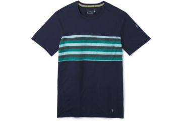 Image of Smartwool Merino 150 Colorblock Short Sleeve - Mens, Deep Navy, 2XL, SW016413092-XXL