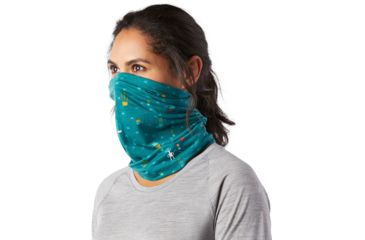 Image of Smartwool Merino 150 Neck Gaiter, Dark Peacock Cactus Print, 1FM, SW018028D75-1FM