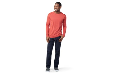 Image of Smartwool Merino 150 Plant-Based Dye Baselayer Long Sleeve - Mens, Earth Red Wash, Small, SW016816J38S