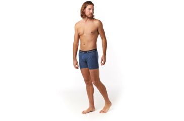 Image of Smartwool Merino 150 Print Boxer Brief - Mens, Alpine Blue Tick Stitch Print, Large, SW015151C47-L