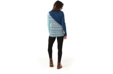 Image of Smartwool Merino 250 Asym Top - Womens, Nile Blue Medallion, Small, SW015109C17-S