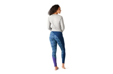Image of Smartwool Merino 250 Baselayer Colorblock Bottom - Womens, Alpine Blue/Modern Plaid, Extra Small, SW016383F54-AB/MP-XS