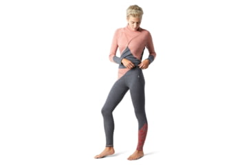 Image of Smartwool Merino 250 Baselayer Colorblock Bottom - Womens, Canyon Rose Heather, Extra Small, SW016383C93-XS